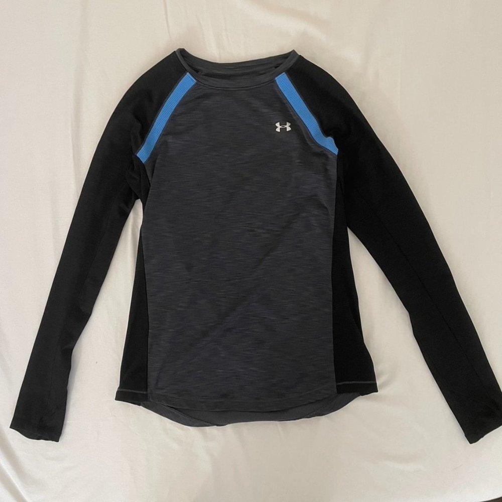 Under Armour Women's UA ColdGear Long Sleeve Shirt Dark Gray/Black/Blue